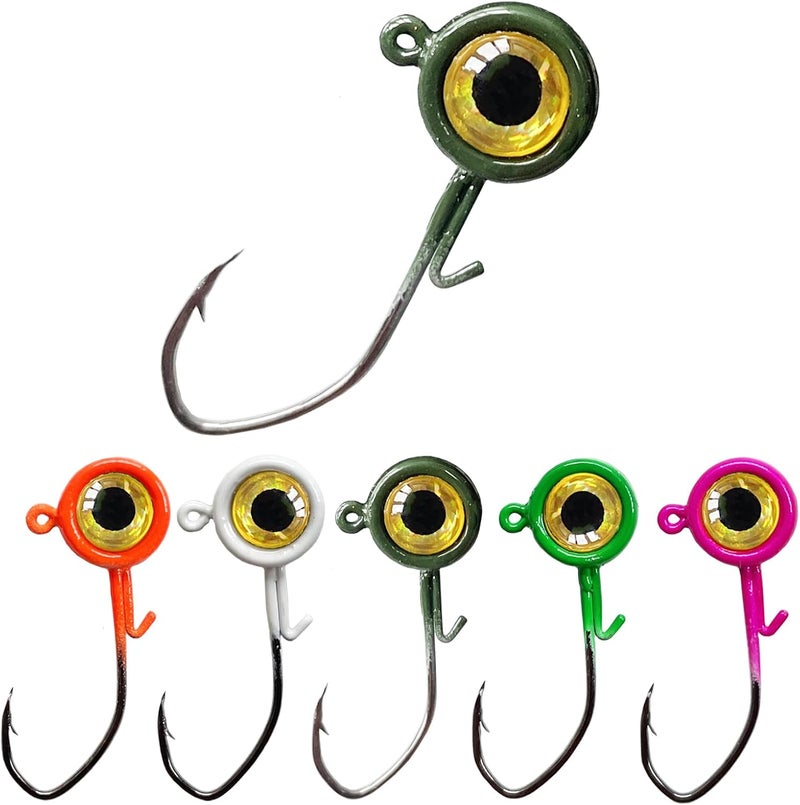FISHCORNER Crappie Jigs,20Pcs Crappie Jig Heads Fishing Jigs for Bass Fishing 1/32oz,1/16oz,1/8oz - Image 1